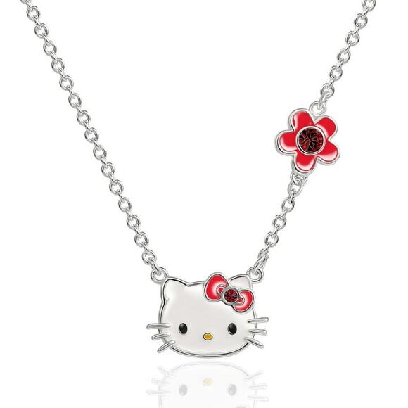 Hello Kitty by Sanrio January Birthstone Necklace Pendant Fine Silver Plated - Picture 1 of 9